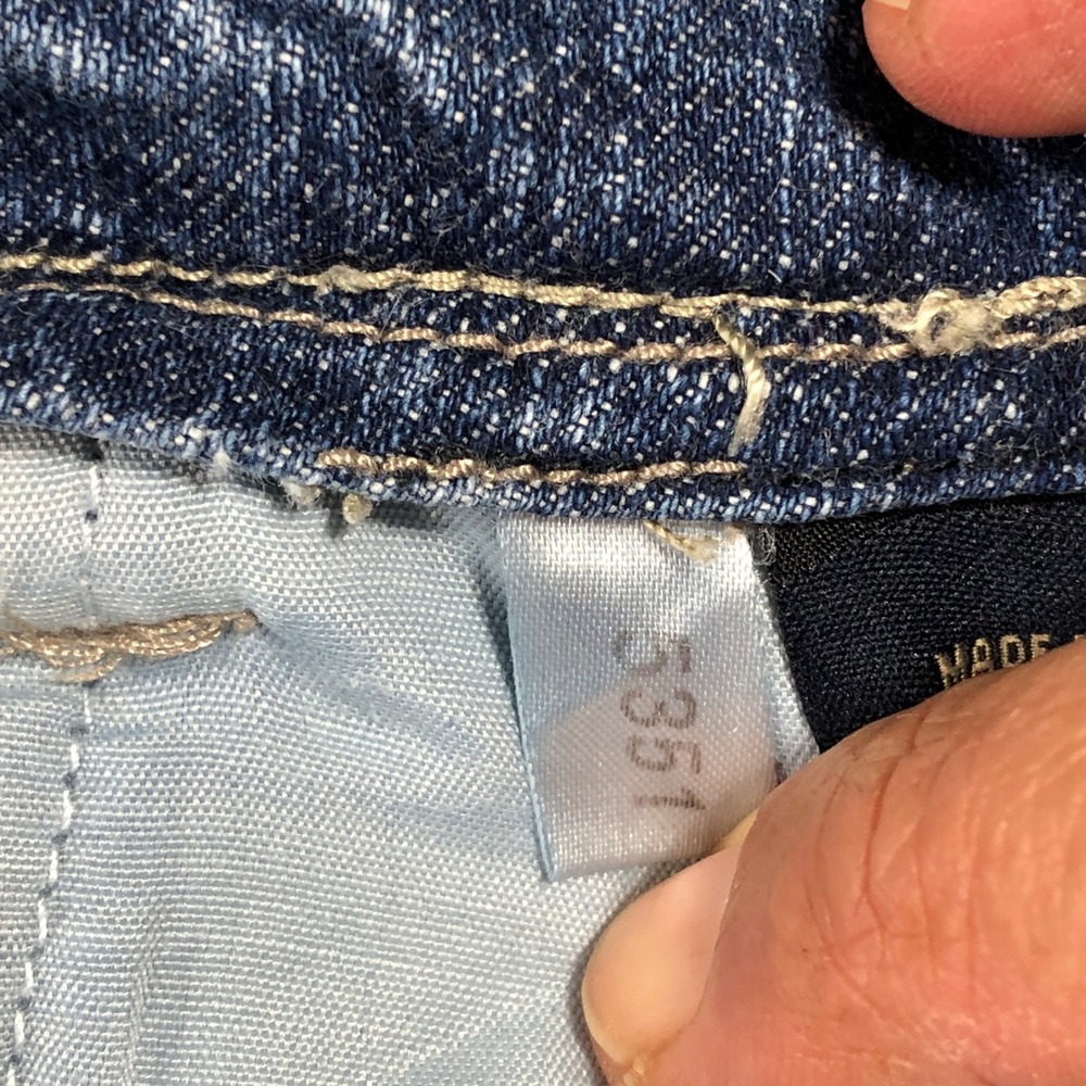 Marithe Francois Girbaud Mens Baggy Cargo Jeans Blue Denim 36 Logo Strap 90s Y2K - Picture 3 of 11
